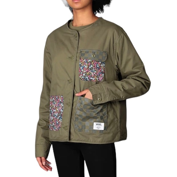 Vans Jackets & Blazers - 💖MEGA SALE💖VANS Made With Liberty Jacket Green Women Casual Coat VN0A5FSDZEA